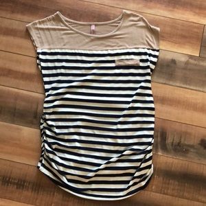 *Maternity* Navy & White Striped Top